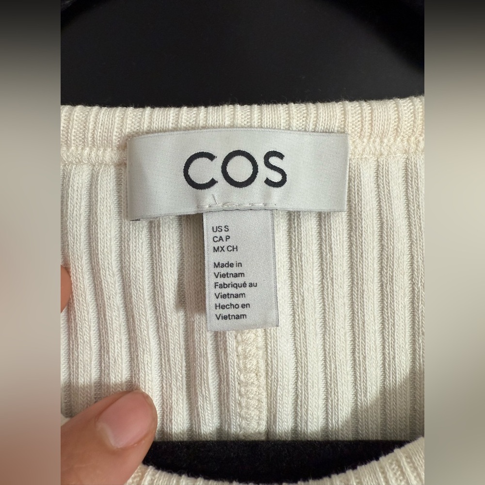 COS Off-White Ribbed Tank Top - Picture 3 of 5